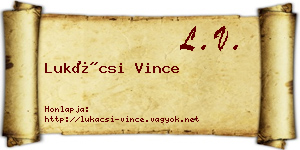 Lukácsi Vince névjegykártya